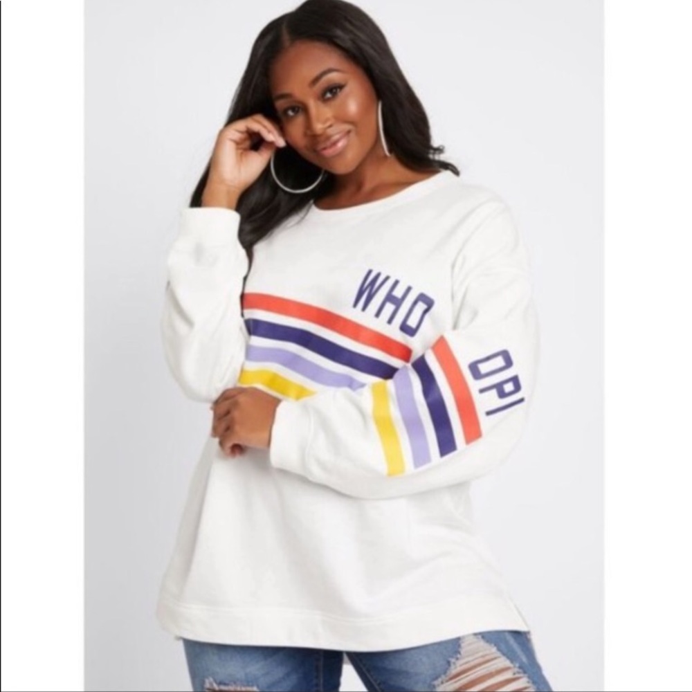 DUBGEE BY WHOOPI Sweatshirt Color- White/ Purple/Yellow/Red Size-XL NWT